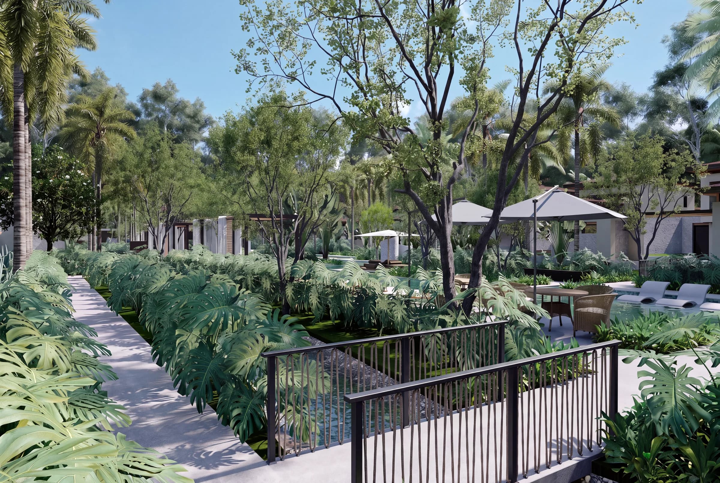 Water channel toward The Oasis cabanas