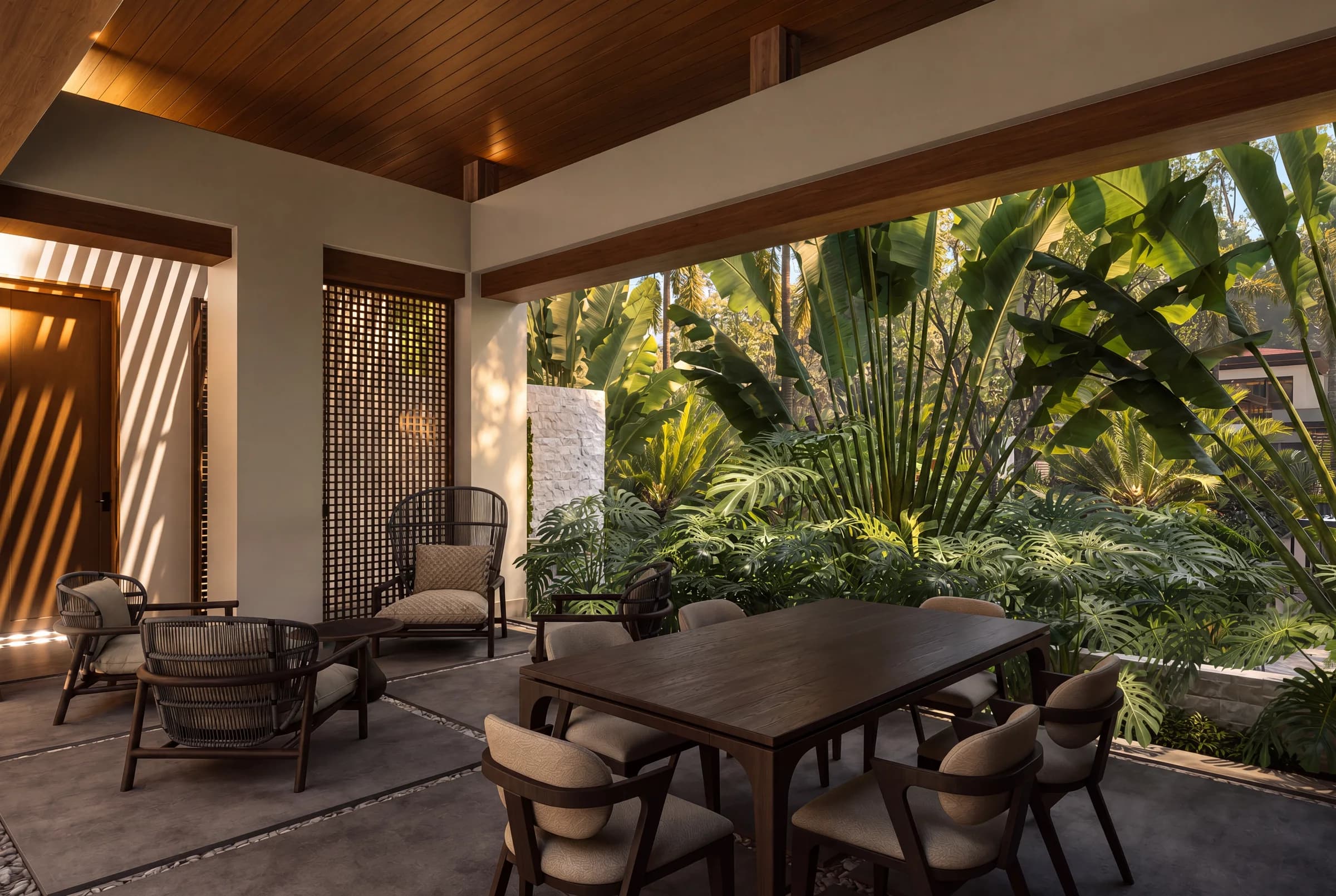 Model A outdoor dining terrace