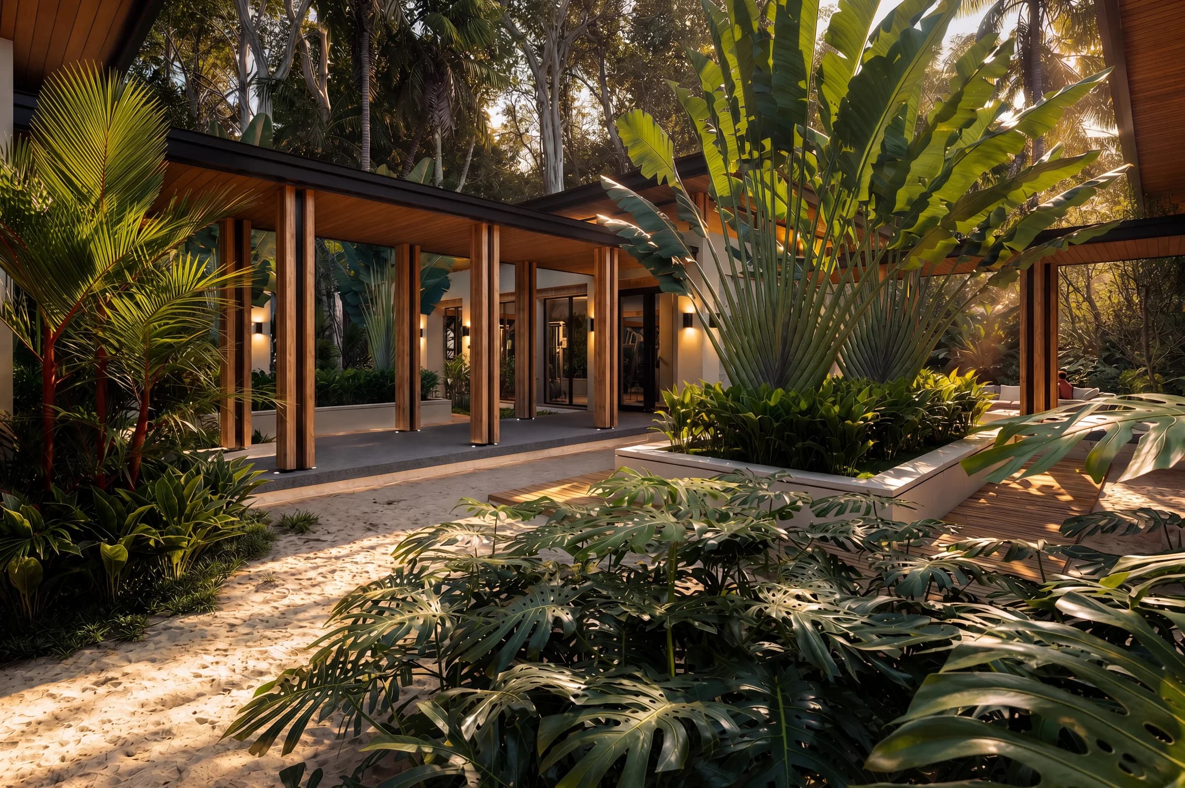 Walkways and gardens at Selva Grand House